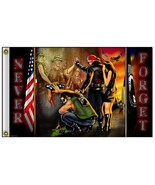 DELUXE DUEL MILITARY BIKER POWMIA WALL HANGING #385 BIKER 3x5 flags  NEW... - $16.87 CAD