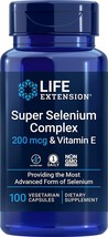 SUPER SELENIUM COMPLEX 200mcg &amp; VITAMIN E 100 Capsule LIFE EXTENSION - $12.99