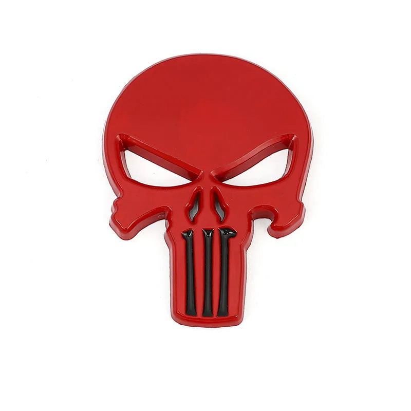 3D Metal Skull Head Car Stickers Emblem Badge Decals for BMW Audi Ford Chevrolet