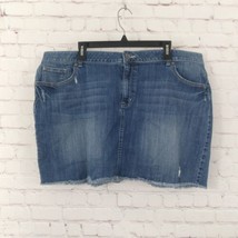 Apt 9 Skirt Womens 20W Blue Denin Distressed Cutoff Mini - £19.65 GBP
