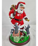 SOME DAMAGE Santa&#39;s Mini Schnauzers the Danbury Mint MBI Santa Claus Scu... - $74.95