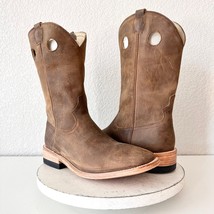 Lane Capitan Mens Cowboy Boots Size 9D Brown Distressed Wide Square Toe ... - £128.71 GBP