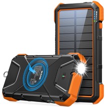Solar Power Bank, . Fast Charging 10W Wireless Charger 20000Mah Solar Po... - £68.17 GBP