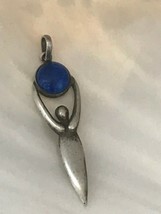 Estate Signed 925 Silver Woman Holding Up Lapis Lazuli EARTH Pendant – marked on - £30.60 GBP