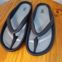 Cheeks Massage Thong Sandals by Tony Little Sz 7  Waterproof Molded Footbed Blk - £14.99 GBP