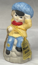 Vintage 1978 Jasco Merri-Bells Bisque Porcelain Adorable Boy Bell Figurine - £8.39 GBP