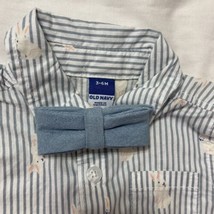 Sz 3-6 Months Infant Boy Easter Short Sleeve Dress Shirt Bow Tie Bunny Old Navy - £8.94 GBP