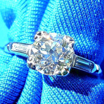 Earth Mined DIAMOND Deco Engagement Ring Antique PLATINUM Solitaire APPRAISAL 5 - $136,108.90 MXN