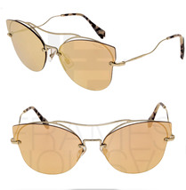 Miu Miu Scenique Butterfly 52S Pale Gold Mirrored Peach Shield Sunglasses MU52SS - £183.07 GBP