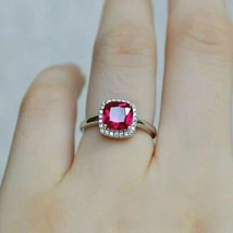 Natural Pink Ruby 14 K White  Gold Women&#39;s Handmade Ring Gift For Free Ship - £538.57 GBP