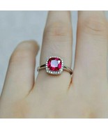 Natural Pink Ruby 14 K White  Gold Women&#39;s Handmade Ring Gift For Free Ship - £518.59 GBP