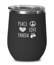 Wine  Tumbler Stainless Steel Insulated Funny Peace Love Panda Animal Wildlife  - £26.50 GBP