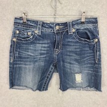 Miss Me Women&#39;s Jean Shorts Cut Off Low Rise Medium Wash Distressed 30 J... - $21.88