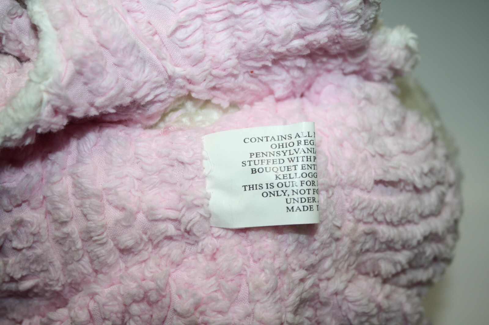 Boutique Enterprises Teddy Bear Soft Pink Chenille White Plush 14" Bow Stuffed Item image 10