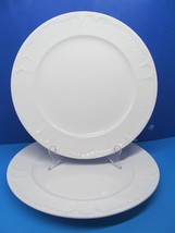 Lenox Decor Glacier Point 11&quot; White Dinner Plates Set Of 2 Plates EUC - $29.00