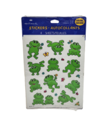VINTAGE HALLMARK AUTOCOLLANTS STICKERS 4 SHEETS FROGS NEW OLD STOCK SEALED - $14.25