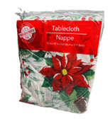 Christmas House - Holiday Poinsettia Flannel Black Tablecloth 52&quot; x 70&quot; ... - $242.33 MXN