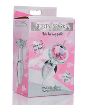 Booty Sparks Pink Gem Glass Anal Plug - Small - £15.88 GBP