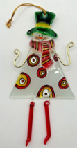 Vintage Glass Snowman Dangling Christmas Ornament U255 - £39.95 GBP