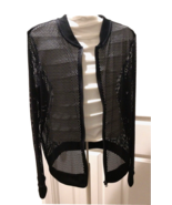 Victoria SPORT Women Mesh Zip Cardigan Small Mesh Sexy Coverup Black Act... - $23.27 CAD