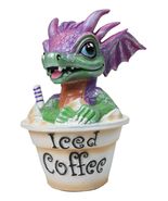 Ruth Thompson Artisan Iced Coffee With Sarah Wyrmling Dragon In Cup Figu... - $586.90 MXN