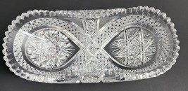 ABP American Brilliant Period Cut Glass crimped bread tray Antique - £99.15 GBP