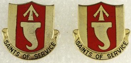 Vintage US Military DUI Insignia Pin Set SAINTS OF SERVICE 146th Sig Bat... - £9.81 GBP