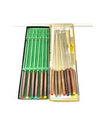 Vintage Fondue Forks – Lot of 15 Teak Wood Handles, Color Tips, Japan MCM - €15,56 EUR