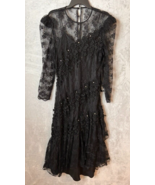 Vintage 90&#39;s Patra black lace overlay slip dress witchy formal gothic 8-... - £58.97 GBP