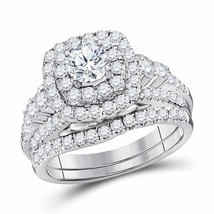Authenticity Guarantee 
14kt White Gold Round Diamond Bridal Wedding Rin... - £4,021.97 GBP