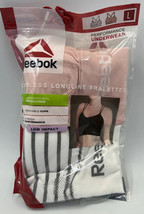 Reebok Women&#39;s Strappy Bralette, 2 Pack Low-impact Pink Size Large Multi... - £7.98 GBP