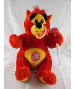 Rare 1999 Plush 10&quot; sitting Tootsie Roll Pop Cherry Red Bear w Sucker Lo... - $10.60