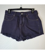 Brandiy Melville High waisted Button Fly Dark Wash Cutoff Denim Shorts S... - £14.34 GBP