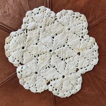 Vintage Handmade Doily Round Crochet 9 Inch White - $15.48 CAD