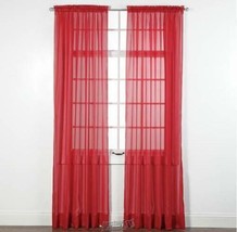 Style Master Elegance Voile Window Treatments Ruby Red 60&quot;W X 63&quot;L - £7.58 GBP