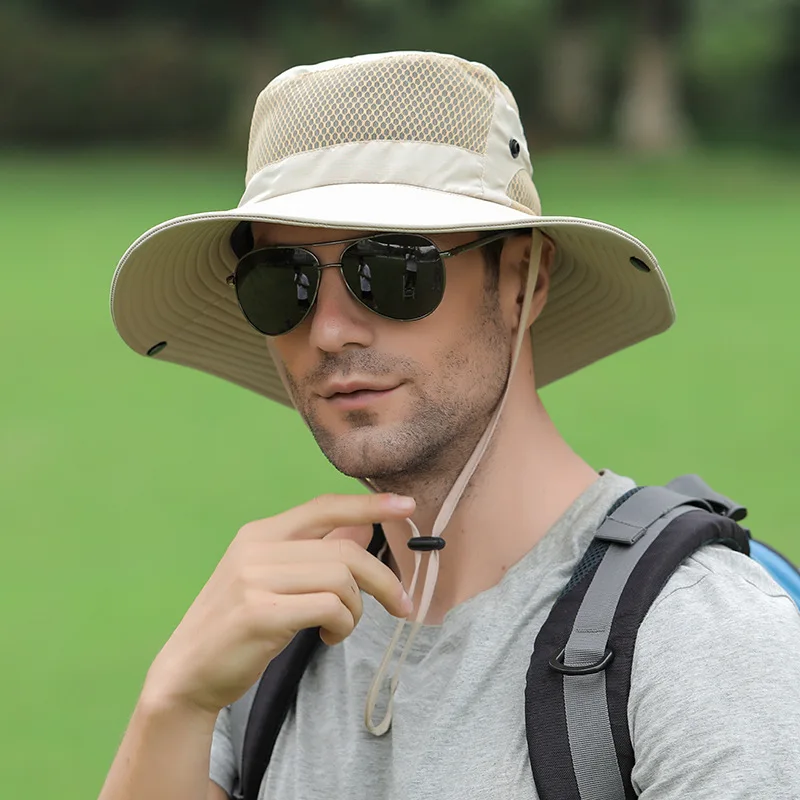 Outdoor UV Protection Sun Hat For Men Women Breathable Mesh Bucket Hats Summer - £15.52 GBP+