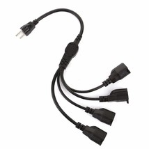 Ul Listed 3 Prong 1-To-4 Power Cord Splitter Cable - 20&quot; Inches Power Extension  - £23.71 GBP