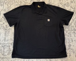 Carhartt Polo Shirt Mens 4XL Original Fit Pocket Black Work Casual Logo ... - $24.74