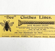 Bee Clothes Lines 1894 Advertisement Victorian Samson Cordage Boston 4 A... - $375.23 MXN