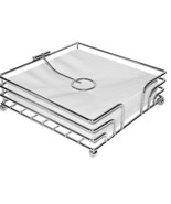 Polished Chrome Wire Napkin Holder ~ Elevated Bottom ~ 7&quot; x 7&quot; x 2&quot; ~ We... - €30,15 EUR