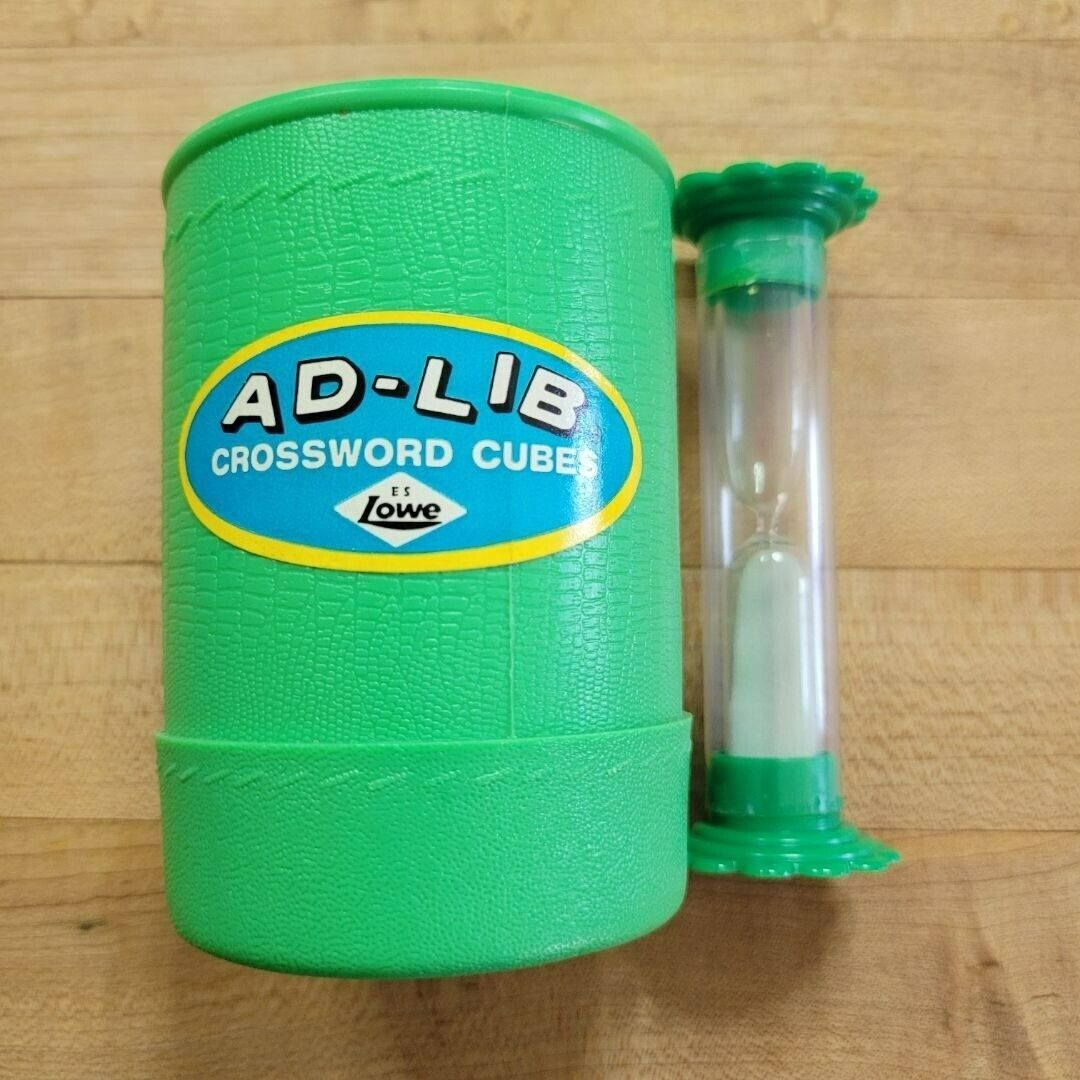 Ad lib Crossword Timer Cup Replacement Piece Vintage Plastic Green Lowe Hourglas - £6.76 GBP