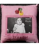 9&quot; x 9&quot; Pink ~ Cloth Linen Pillow Picture Frame ~ &quot;It&#39;s a Girl&quot; - £17.66 GBP