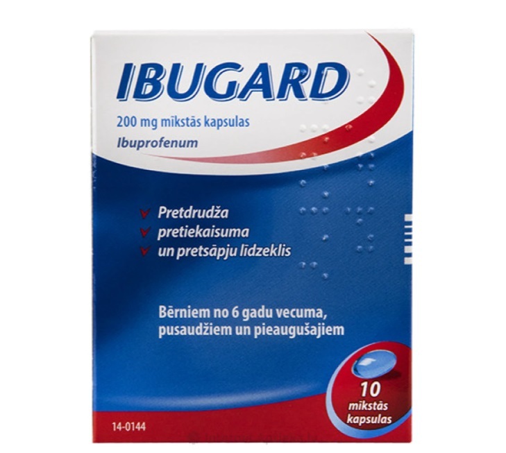 Ibugard ibuprofenum   200 mg, 10 capsules  - $9.99