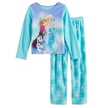DISNEY FROZEN ANNA, ELSA &amp; OLAF Fleece Pajamas Sleepwear NWT Girls Size 4 - $17.46