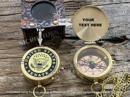 United States Senate Brass Compass Gift With Leather Box - Engraved Compass - £17.97 GBP