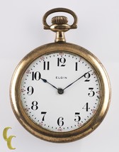 Orologio Da Tasca Elgin A Cassa Aperta In Oro Giallo 7 Gioielli Taglia 6... - $4,879.52 MXN