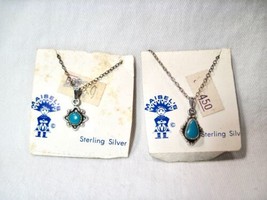 Vintage Navajo Sterling Silver Maisels Turquoise Necklaces - Lot of 2 - K932 - £51.37 GBP