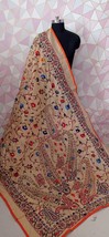 Phulkari chinon Dupatta heavy chanderi thread embroidery women Girl flora Chunni - £29.60 GBP