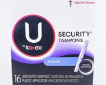 U by Kotex Security Tampons Regular Unscented 16 Count Box New Package - £20.45 GBP