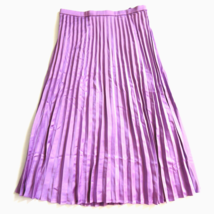 NWT J.Crew Pleated Midi in Wisteria Purple Satin A-line Skirt 4 $98 - £56.80 GBP